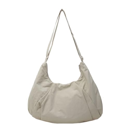 Limtula Einfarbige Umhängetasche für Damen, japanischer Stil, Kuriertasche, trendig, Knödel, große Kapazität, lässige Umhängetasche, beige von Limtula