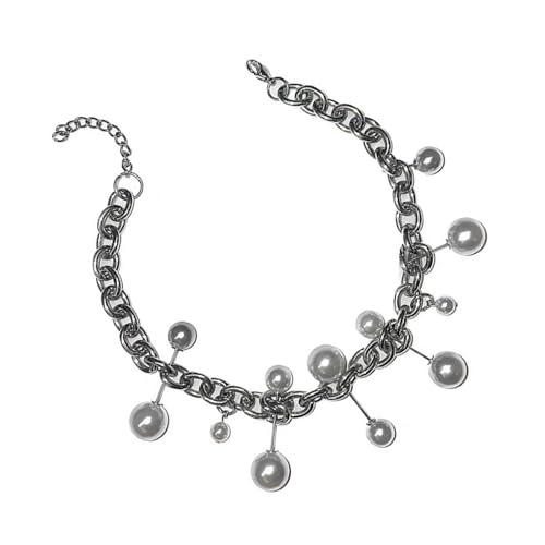 Limtula Elegante, abnehmbare Perlen-Halskette, verstellbare Länge, Schlüsselbeinkette, Zubehör, vielseitiges Accessoire für lässige Outfits von Limtula
