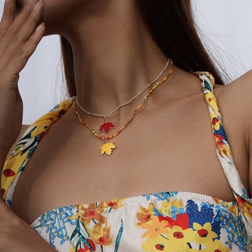 Limtula Elegante Doppelschicht Ahornblatt Halskette Mit Kristallen Tragbares Accessoire Für Tägliche Verschleiß Und Besondere Anlässe Frauen Statement Halskette Limtula Elegante Doppelschicht Ahornblatt Halskette Mit Kristallen Tragbares Accessoire Für Tägliche Verschleiß Und Besondere Anlässe Frauen Statement Halskette von Limtula