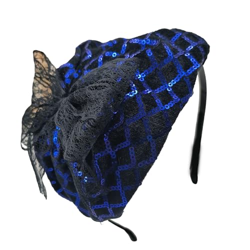 Limtula Fascinator mit französischer Spitze und Pailletten, halbe Kappen, 1920er-Jahre-Fascinator, Haarreif, Party-Requisiten von Limtula