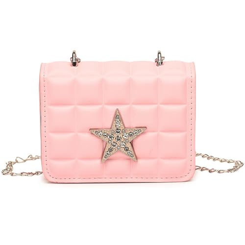 Limtula Frauen Bag Trendy Schulter Strassstern Star Dating PU Leder Crossbody Kette Kleine Quadratische Strassstar Schulter Für Frauen Square Crossbody Dating von Limtula