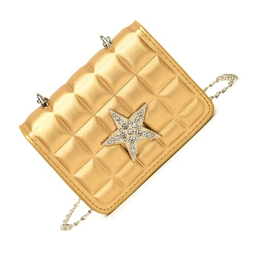 Limtula Frauen Bag Trendy Schulter Strassstern Star Dating PU Leder Crossbody Kette Kleine Quadratische Strassstar Schulter Für Frauen Square Crossbody Dating von Limtula