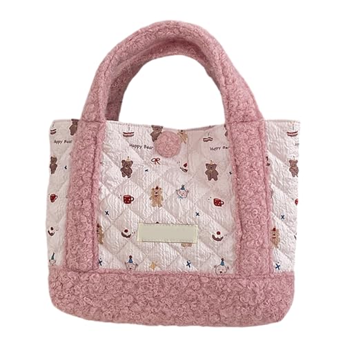 Limtula Frauen Täglich Tasche Cartoon Bären Top Tasche Mode Handtasche All Matching Shopping Schöne Pendelpendel Frauen Cartasche Bär Handtasche Alleinfächtige Tägliche Modeeinkäufe von Limtula