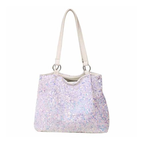 Limtula Glitzernde Damen-Umhängetasche, Einkaufstasche, Dating-Tasche, große Kapazität, Handtasche, Glitzer-Pailletten, Unterarmtasche für den täglichen Gebrauch, weiß von Limtula