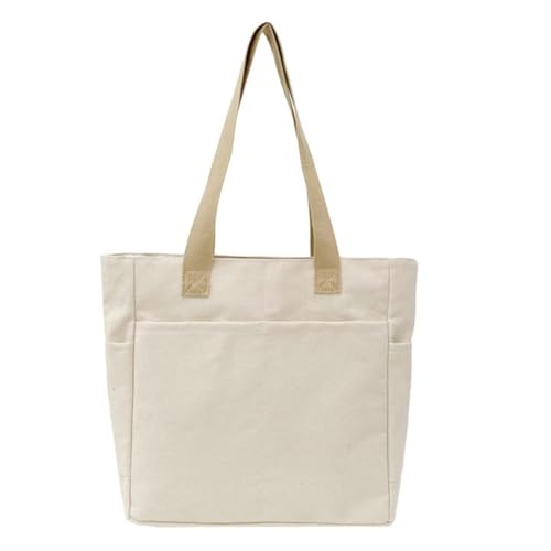 Limtula Große Kapazität Handtasche für Frauen Mädchen Canvas Casual Bag Schultertasche Shopping Dating Tasche Student Schultasche, weiß von Limtula