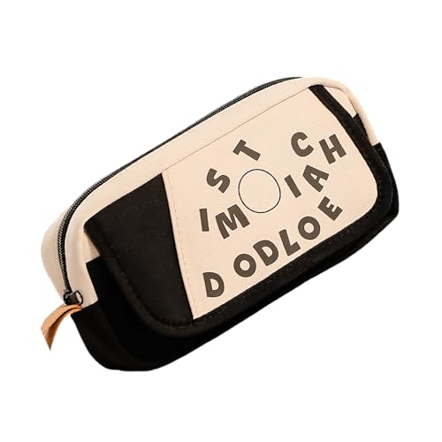 Limtula Große Kapazität Retro Federmäppchen mit mehreren Fächern Große Kapazität Stift Organizer Tasche für Schule Bürobedarf Multifunktionaler Retro Bleistift Organizer, Schwarz von Limtula