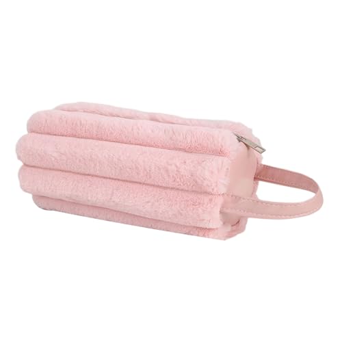 Limtula Großes Federmäppchen mit Griff, geräumige Fächer, Plüsch-Bleistiftbeutel, Stift-Organizer, Tasche, Reise-Make-up-Tasche, weiche Schul-Bleistifttasche, a von Limtula