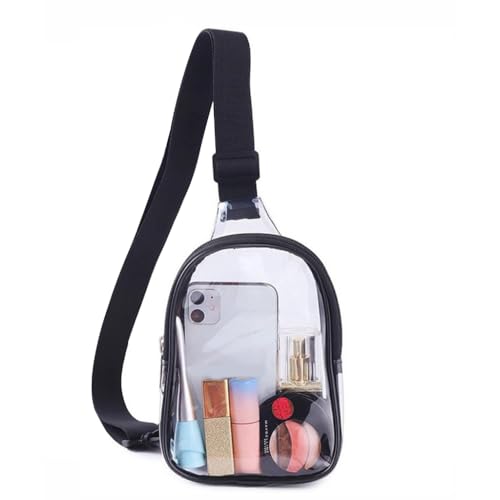 Limtula Gürteltasche, transparent, für Damen, Mädchen, Reise-Brusttasche, wasserdicht, über der Schultertasche, große Kapazität, Crossbody-Tasche, Schwarz von Limtula