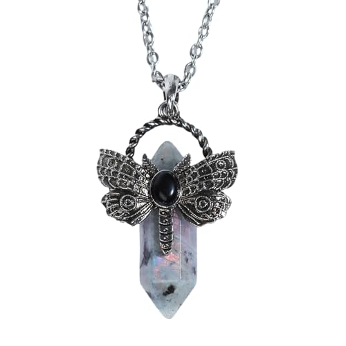 Limtula Halskette mit Anhänger aus natürlichen Kristallen in sechseckiger Form und Libellen-Akzent für den täglichen Gebrauch, eleganter Damen-Schmuck, inspiriert von der Natur, Einheitsgröße, Wie von Limtula
