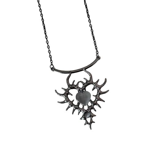Limtula Halskette mit Herz-Anhänger im Gothic-Stil, mit Strasssteinen, verstellbare Kette, Modeschmuck, Accessoire für Damen von Limtula