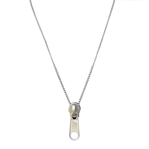 Limtula Halskette mit Reißverschlüssen aus Legierung, verstellbare Länge, Schlüsselbeinkette, modischer Schmuck für Damen und Herren von Limtula