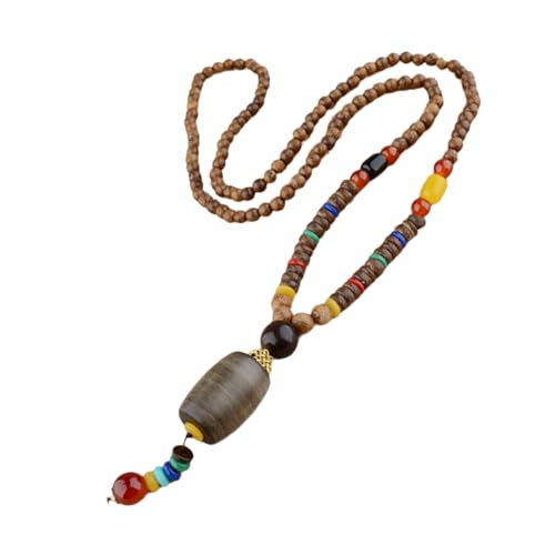Limtula Handgefertigte Bodhi-Halskette mit natürlichen Holzperlen bietet spirituellen Komfort und Stil in einem langen Anhänger-Design, spirituelle Sucher, Einheitsgröße, Wie beschrieben, Wie von Limtula