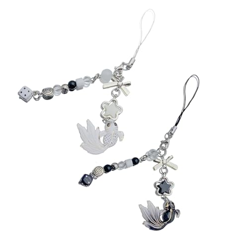 Limtula Handgefertigter Goldener Fisch Perlen Keychain Accessoire Acrylstern Und Blumenbeutel Dekoration Stylischer Telefon Charme Für Den Täglichen Gebrauch von Limtula