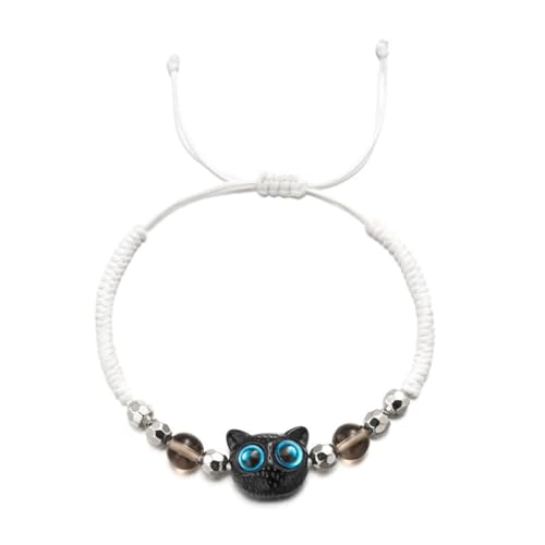 Limtula Handgefertigtes süßes schwarzes Armband für Damen und Herren, modisch, lustig, gewebtes Seil, Cartoon-Tier-Armbänder, Schmuck, Geschenk von Limtula