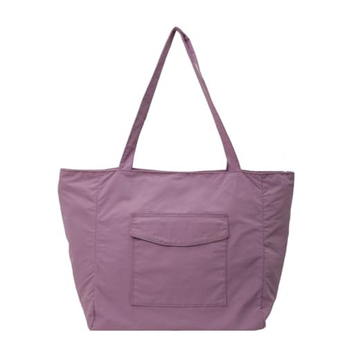 Limtula Handtasche mit großem Fassungsvermögen für Damen und Mädchen, Nylon, lässige Tasche, einfarbig, Umhängetasche, Einkaufstasche, Dating-Tasche, Studenten, Schultasche, violett von Limtula