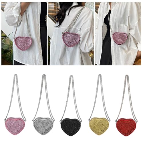 Limtula Herzförmige Glitzern Geldbeutel Mit Funkelnden Pailletten Umhängetaschen Stilvoller Abend Crossbody Tasche Für Frauen Und Mädchen Crossbody Für Frauen von Limtula