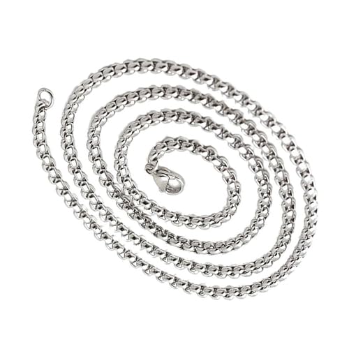 Limtula Hip Hop quadratische Perlenkette für Herren, moderner robuster Edelstahl-Schmuck, trendiges Halsband, Accessoire, moderner Hip-Hop-Schmuck, Herren-Halskette, Einheitsgröße, Wie beschrieben von Limtula