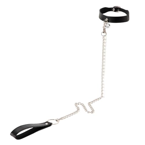 Limtula Interaktiver PU Kragenkettenkettenverstellbar Mit Glocken/O Ringen Und Leine Zur Verbesserung Der Intimität Und Zum Spielen Spielen Spielerische Zurückhaltung. von Limtula