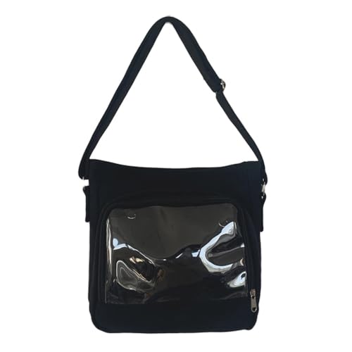 Limtula Ita Bag Transparente Tasche, Reisetasche, Uniform, Umhängetasche, Schultertaschen für Mädchen, Studenten, Schwarz von Limtula