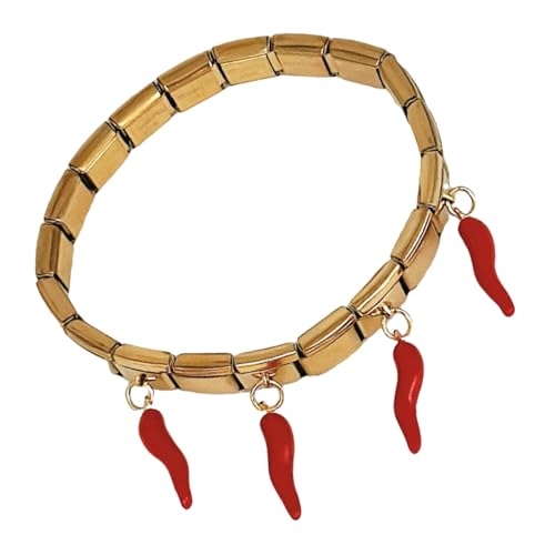 Limtula Italienisch inspirierter gemischter Charm, einzigartiger Obst- und Chilis-Anhänger, Edelstahl, Damen-Armreif, Schmuck Limtula Italienisch inspirierter gemischter Charm, einzigartiger Obst- und Chilis-Anhänger, Edelstahl, Damen-Armreif, Schmuck von Limtula