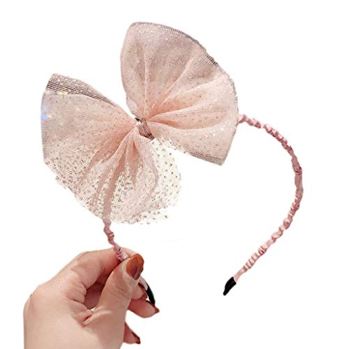 Limtula Kinder Mädchen Prinzessin Spitze Stirnband Süße Glitzer Pailletten Große Mesh Schleife Haarreifen Geburtstag Festival Wickeltuch Kopfschmuck Bandana von Limtula