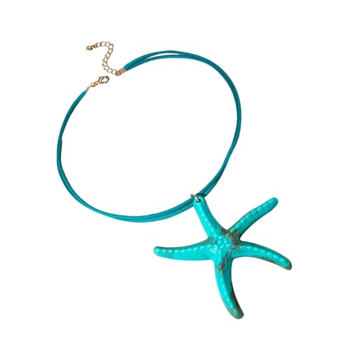 Limtula Künstlerische Statement-Halskette aus Kunstharz, Motiv: Seestern, inspirierter Schmuck, für Damen, Schlüsselbeinkette, Urlaubszubehör, auffällige Statement-Halskette, Einheitsgröße, Wie von Limtula