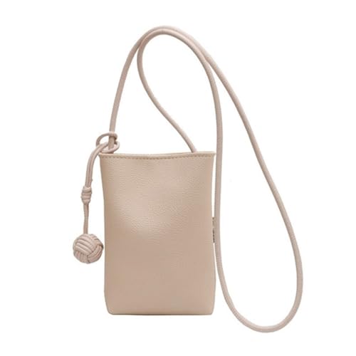 Limtula Leichte, weiche PU-Leder-Umhängetasche, kompakte Handtasche, lässig, einzelne Umhängetasche, Handytasche, beige von Limtula