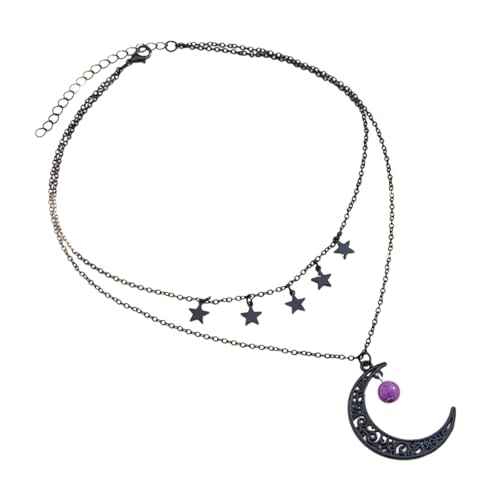 Limtula Mehrschichtige Choker-Halskette, stapelbare Halskette, einzigartiger Stern-/Mond-Anhänger, Charm für stilvolle Frauen, Damen, Mädchen, Gothic-Mond-Halskette von Limtula