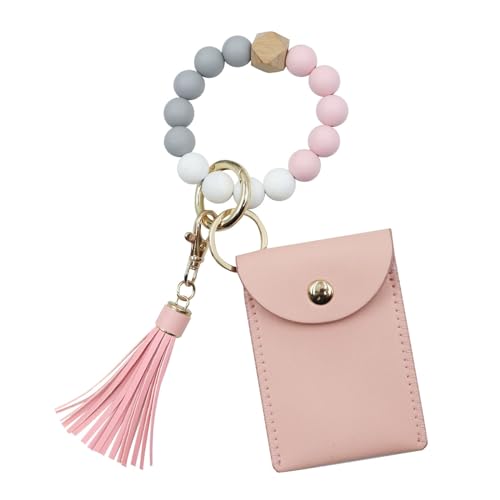 Limtula Mode Silikon Perlen Schlüsselbund Mit Quastenmünzen Geldbeutel Charme Keyring Anhänger Keyring Geschenk Für Schwester Und Mütter von Limtula