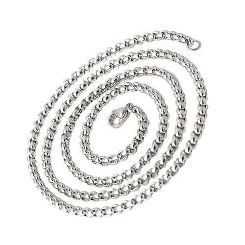 Limtula Moderne Herren Hip Hop Schmuck Square Perlens Halskette Edelstahlkettenkette Design Trendy Everyday Wear Unisex Geschenk Moderner Männer Edelstahl Halskette Geschenk von Limtula