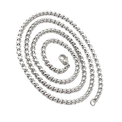 Limtula Moderne Herren Hip Hop Schmuck Square Perlens Halskette Edelstahlkettenkette Design Trendy Everyday Wear Unisex Geschenk Moderner Männer Edelstahl Halskette Geschenk von Limtula