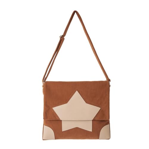 Limtula Modische Cord-Handtasche mit auffälligem Sternenmuster, Crossbody-Tasche, geeignet für Schule, Reisen und Einkaufen, Orange von Limtula