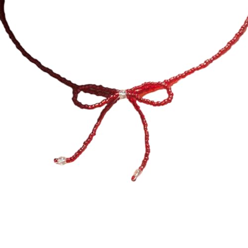 Limtula Modische Halskette mit Knotenanhänger, handgefertigt, bunte Perlen, Schlüsselbeinkette für Frauen und Mädchen, Acrylperlen von Limtula
