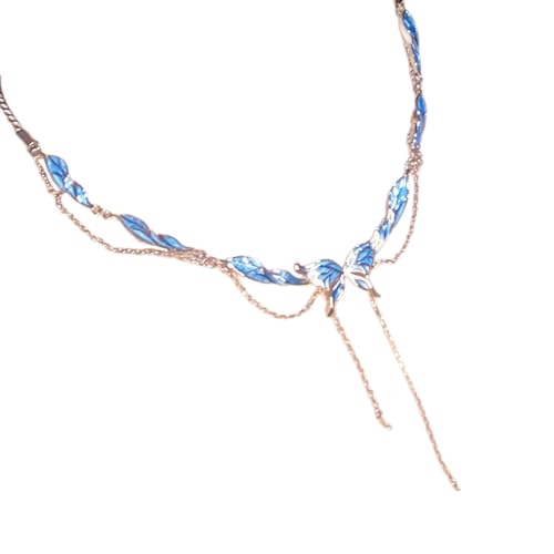Limtula Modische Schlüsselbein-Halskette, Schmetterlings-Halskette, Halsschmuck, Legierung, Textur für legere und formelle Anlässe von Limtula