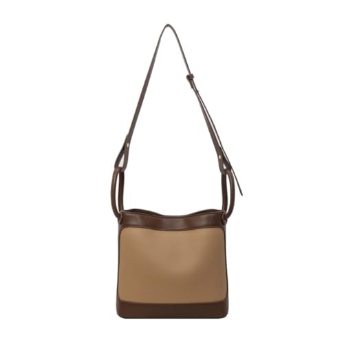 Limtula Modische Umhängetasche aus PU-Leder, Kontrastfarbe, Schultertasche, für Damen, Reisen, Arbeit und Einkaufen, khaki von Limtula