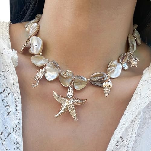Limtula Muschel Halskette Choker Modebereich Starfishs Faux Pearls Anhänger Halskette Statement Dicke Strand Schmucksteuerfische Kegelanhänger Hals Limtula Muschel Halskette Choker Modebereich Starfishs Faux Pearls Anhänger Halskette Statement Dicke Strand Schmucksteuerfische Kegelanhänger Hals von Limtula