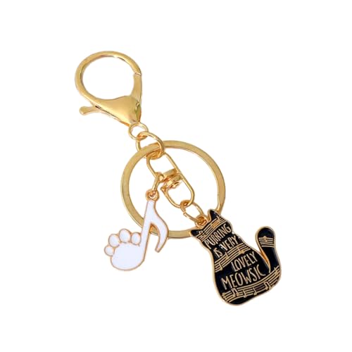 Limtula Music Note Schlüsselbund Katzen Klavier Keyring Rucksack Handtasche Charme Autos Schlüsselkette Schöne Bag Dekoration Tasche Note Auto Schlüsselringhänge Ornamente von Limtula