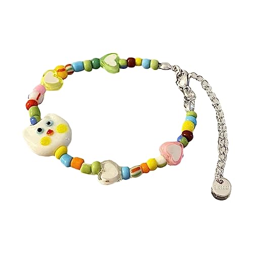 Limtula Niedliches Cartoon-Armband, Bonbonfarben, Glas, Cartoon-Tier-Perlenarmband, Geburtstagsgeschenk, für Mädchen und Frauen, handgefertigter Schmuck von Limtula