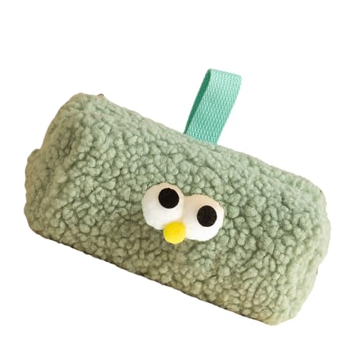 Limtula Plüsch-Federmäppchen, pelzige Taschen für Studenten, Erwachsene, große Kapazität, tragbare Stift-Organizer, Reise-Kosmetiktasche, grün von Limtula