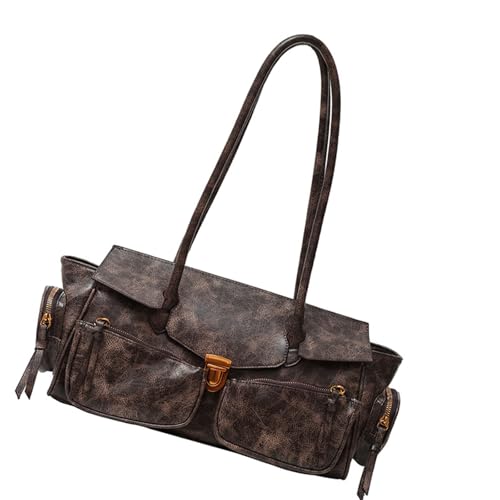 Limtula Retro Achseltasche Große Kapazität Schultertasche mit mehreren Taschen Achseltaschen für den täglichen Gebrauch und besondere Anlässe Stilvolle Damenhandtasche, coffee, One Size von Limtula