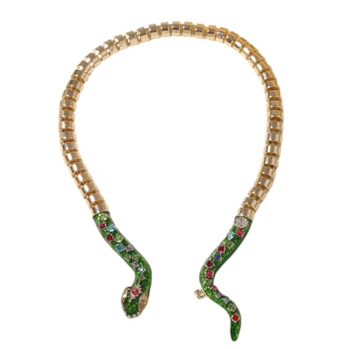 Limtula Schlangenförmige Halskette, bunter Zirkon, Tieranhänger, Halskette, modischer Legierungsschmuck für Partys und Festivals von Limtula