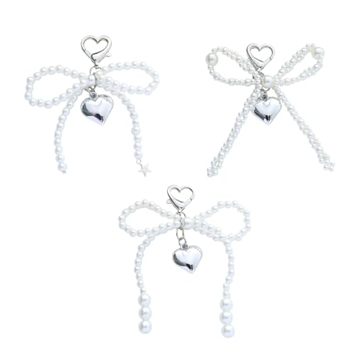 Limtula Schöner Herz Und Bowknot Schlüsselbund Charme Schöner Pfirsich Herz Keychain Bowknot Accessoire Geschenk Für Damen Und Studenten von Limtula