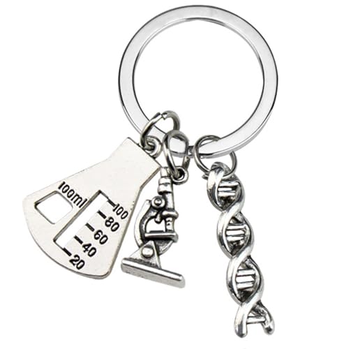 Limtula Science Keychain Mikroskop Chemie Moleküle Schlüsselringe Schlüsselschmuck Metalltextur Für Geschenke Und Tägliche Verwendung Geeignet von Limtula