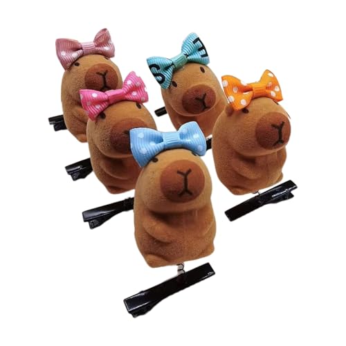 Limtula Set Mit 5 Modischen Haarschmuck 3D Capybaras Haarnadeln Hübsche Tierhaarspange Weich Geeignet Für Den Täglichen Gebrauch Und Partys von Limtula