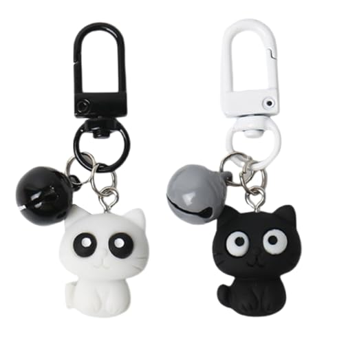Limtula Set Von 2 Katzenanhänger Keychain Niedlich Schwarz Weißer Katzenschlüsselring Tasche Anhänger Für Autoschlüssel Rucksack Projekte Paar Geschenk Limtula Set Von 2 Katzenanhänger Keychain Niedlich Schwarz Weißer Katzenschlüsselring Tasche Anhänger Für Autoschlüssel Rucksack Projekte Paar Geschenk von Limtula