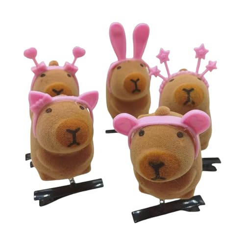 Limtula Set Von 5 Modischen Haarschmuck 3D Capybaras Haarnadeln Schöne Tierhaarclip Weiche Für Tägliche Verschleiß Und Partys Geeignet von Limtula