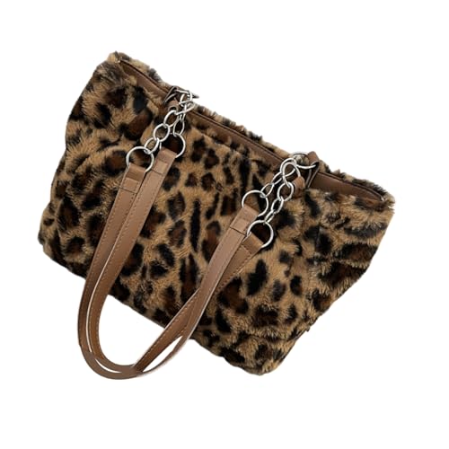 Limtula Stilvolle Plüsch-Umhängetasche mit Leopardenmuster, geräumiges Design, praktische Gurt-Achseltaschen für den täglichen Gebrauch und Reisetaschen für Damen, braun, One Size Limtula Stilvolle Plüsch-Umhängetasche mit Leopardenmuster, geräumiges Design, praktische Gurt-Achseltaschen für den täglichen Gebrauch und Reisetaschen für Damen, braun, One Size von Limtula