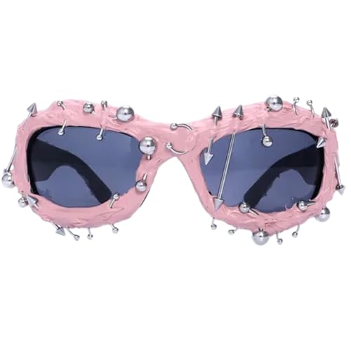 Limtula Stilvolle Sonnenbrille mit Nietenrahmen und Spikes, Punk, alle passenden coolen Sonnenbrillen, beliebte PC-Brillen für Partys, auffällige Sonnenbrillen Limtula Stilvolle Sonnenbrille mit Nietenrahmen und Spikes, Punk, alle passenden coolen Sonnenbrillen, beliebte PC-Brillen für Partys, auffällige Sonnenbrillen von Limtula