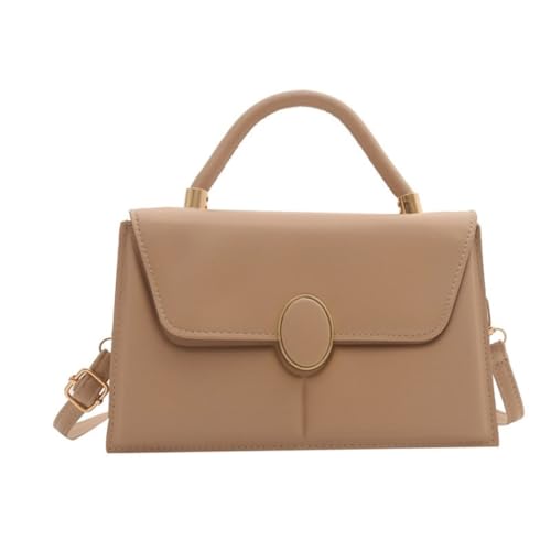 Limtula Stilvolle und tragbare Damen-Umhängetasche, einfarbig, PU, Schultertasche, geeignet für verschiedene Anlässe, khaki von Limtula