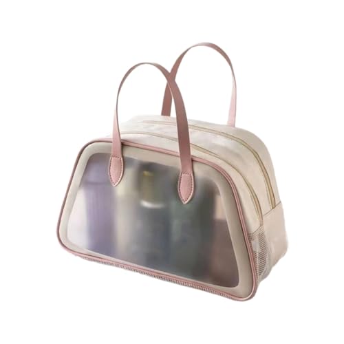 Limtula Transparente Make-up-Aufbewahrungstasche, wasserdicht, Kosmetik-Organizer, doppellagig, Hautpflege-Behälter, praktisches Reisezubehör, Sanftes Rosa, Größe M Limtula Transparente Make-up-Aufbewahrungstasche, wasserdicht, Kosmetik-Organizer, doppellagig, Hautpflege-Behälter, praktisches Reisezubehör, Sanftes Rosa, Größe M von Limtula